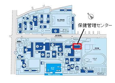 越中島キャンパス保健管理センター地図