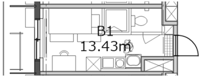 見取り図　単身Bタイプ（例）約13㎡.jpg