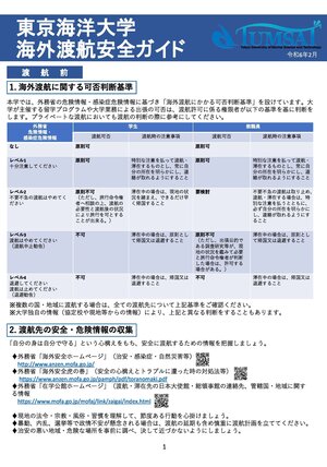 東京海洋大学海外渡航安全ガイド