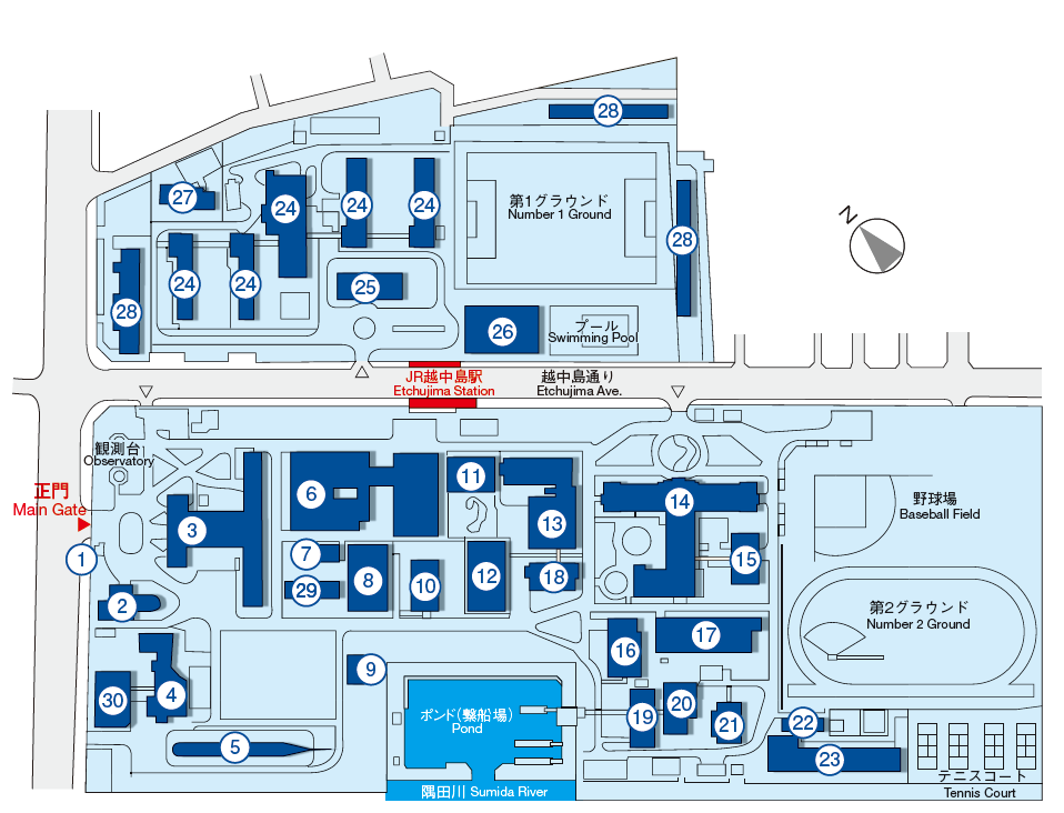 Etchujima Campus Map