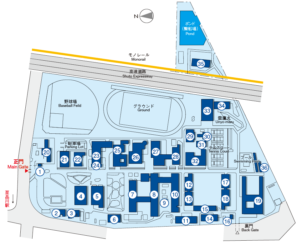 Shinagawa campus map