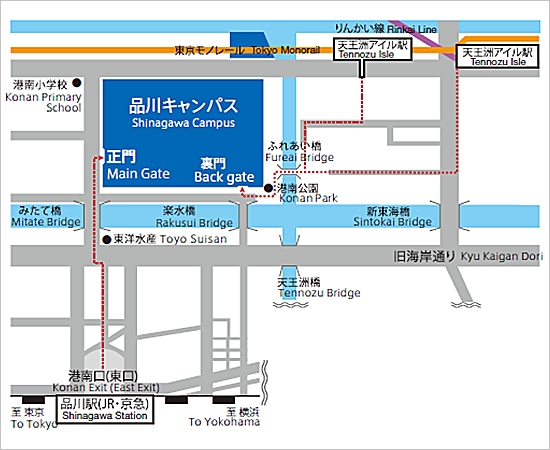 Shinagawa campus map